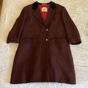 Burberry!! Vintage!! Burgundy and Black print.